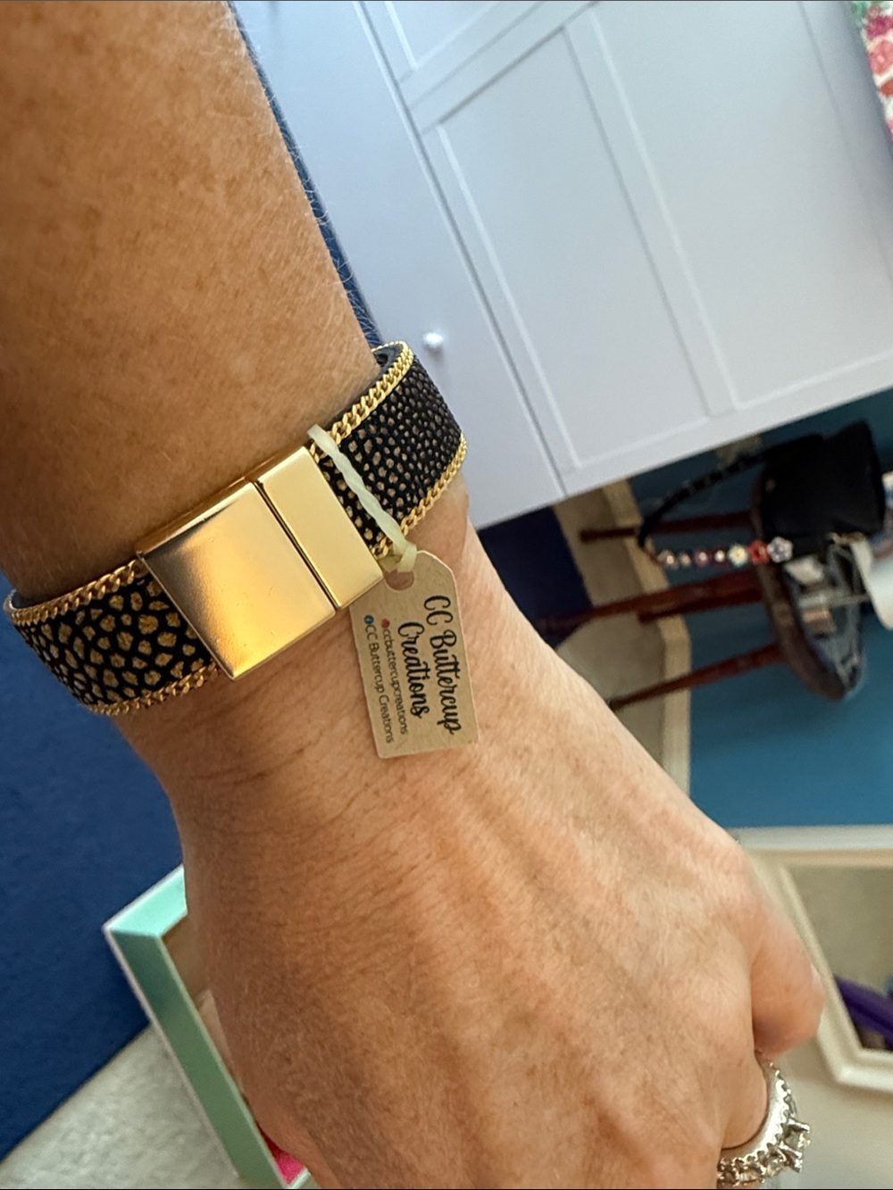 CC Buttercup Creations Black & Gold Bracelet